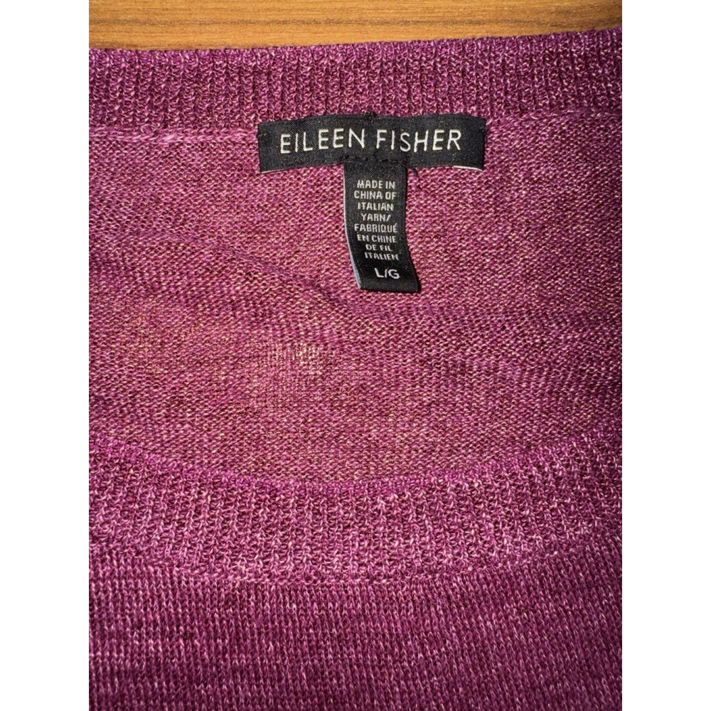 Eileen Fisher Sustainable Hemp Tencel Top L Boxy Minimalist Coastal Grandma - Picture 3 of 8